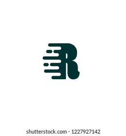 Initial Letter R Fast Speed Logo Design Template