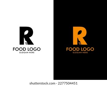 Initial Letter R Food Logo, food logo vector