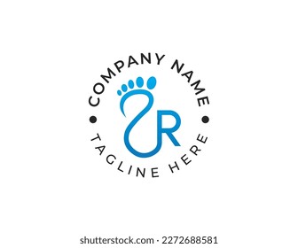 initial Letter R Foot Feet Care Clinic Logo Concept sign symbol icon Element Design. Podiatric Logotype. Vector illustration template