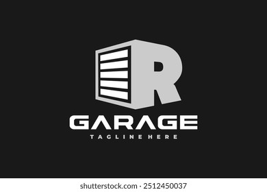 Letra inicial R logo del garaje