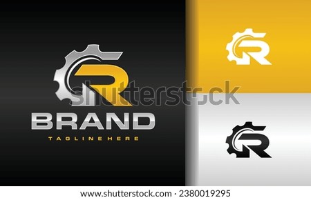 initial letter R gear logo
