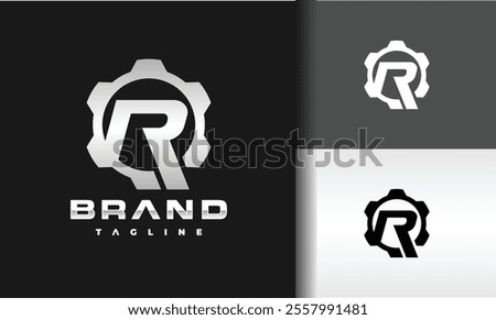 initial letter R gear logo