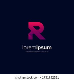 Geometrisches, modernes Logo-Designelement des Anfangsbuchstaben R
