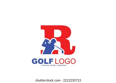 initial letter R golf  logo