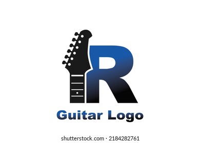 initial Letter R guitar  logo