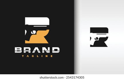 letra inicial logotipo da arma R