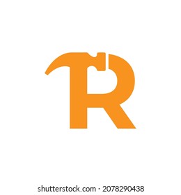 Initial Letter R Hammer Logo Design Inspiration