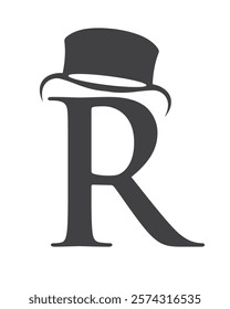 Initial Letter R Hat Logo Concept For Magic Hat Symbol Vector