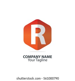 Initial Letter R Hexagon Logo 