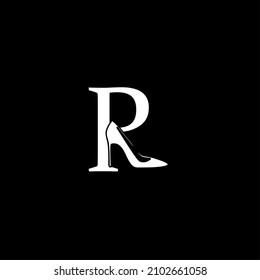 Letra inicial Diseño del logotipo de talón alto R