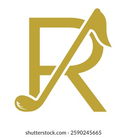 Initial Letter R Hockey Logo Concept With Hockey Stick Symbol Vector Template