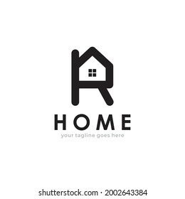 Initial letter R home logo design. vector design template