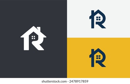 Initial letter R home logo design template, EPS10