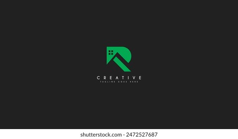 Initial Letter R House, Home, Real estate logo design vector illustration.