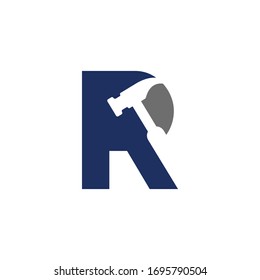 initial letter r hummer logo vector
