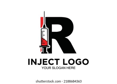 initial Letter R inject  logo