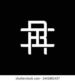 Initial letter I and R, IR, RI, overlapping interlock monogram logo, white color on black background