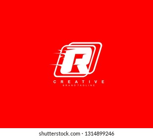 Letra inicial R Logotipo de forma de elemento rápido abstracto aislado
