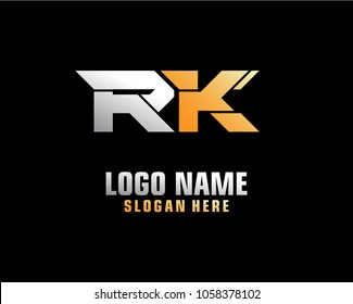 Initial letter R K logo template vector