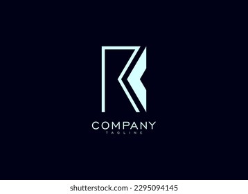 Initial Letter R and K Logo. Geometric Shape Letter RK Linear Style isolated on Black Background. Usable for Business and Technology Logos. Flat Vector Logo Design Template Element