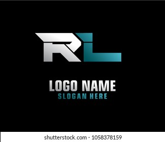 Initial letter R L logo template vector