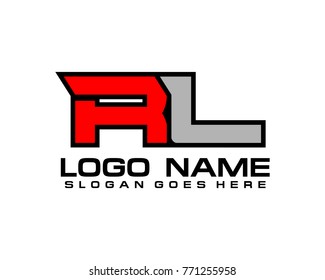 Initial letter R & L logo template vector