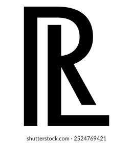 Initial Letter R, L, RL, LR Logo Design Simple and Bold. Sporty and strong monogram logo vector template luxury ornament