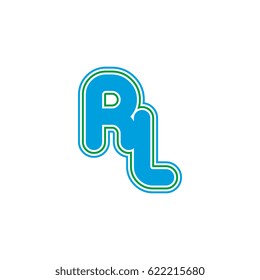 initial letter r and l. rl monogram outline logo