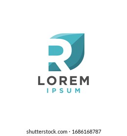 Initial letter R Leaf concept logo template vector