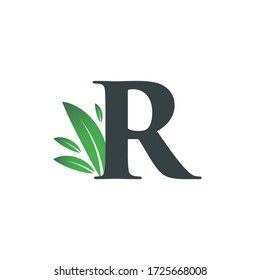 Initial Letter R Leaf Logo