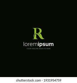 Initial Letter R Leaf Luxury Elegant Sophisticated Logo Icon Green Leaf