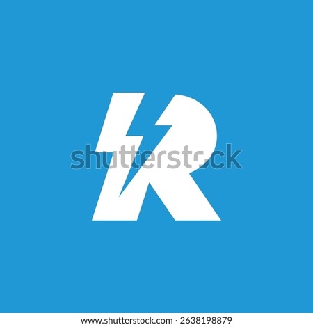 Initial Letter R Lightning Voltage Logo design vector template