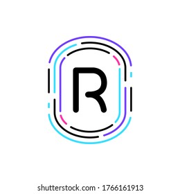 Design-Logo-Vorlage für den Anfangsbuchstaben R-Linien