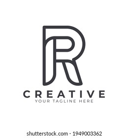 Initial Letter R line logo design. Geometric Line Style. Graphic alphabet symbol. Usable for Business and Branding Logos. Flat Vector Logo Design Ideas Template Element. Eps10 Vector