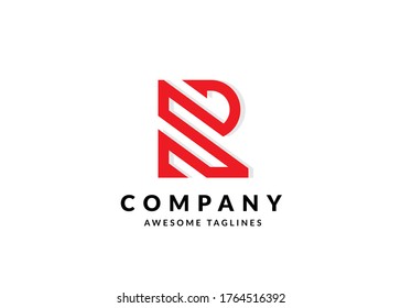 Initial Letter R lines logo Designs Inspiration Vector Illustration