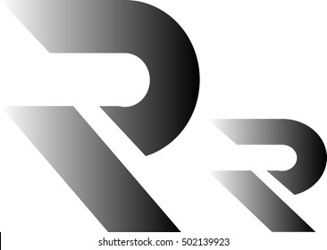 initial letter R linked design lowercase logo black