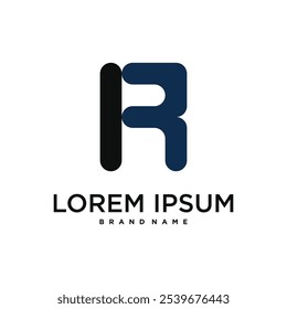 Logotipo inicial de la letra R, diseño conceptual abstracto. Vector de Premium