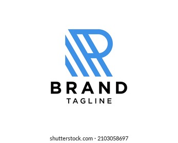 Initial Letter R Logo. Blue Bright Geometric Origami Arrows Style isolated on White Background. Usable for Business, Real Estate and Building Logos. Flat Vector Logo Design Template Element.
