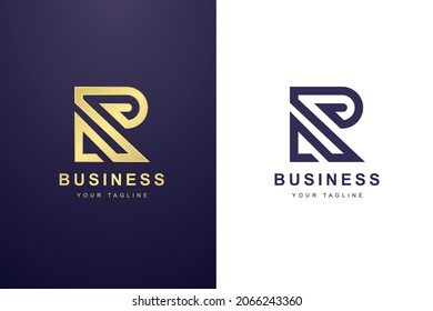 Logo de la carta inicial R para empresas o empresas de medios.