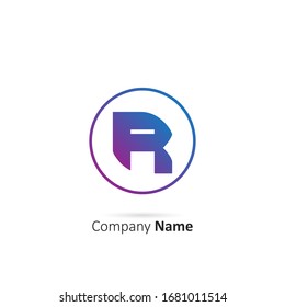 Initial Letter R Logo With Circle Element. Design Vector Illustration  Template