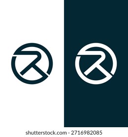Letra inicial R Logo Circle Icon Vector de stock.