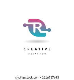 initial Letter R logo Connected design symbol