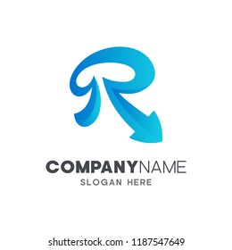 initial letter R logo design