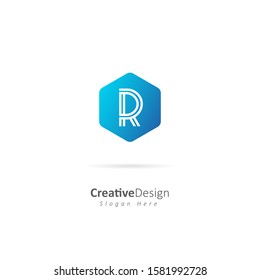 Initial Letter R logo, design vector illustration template, company brand  symbol