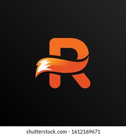 Initial Letter R Logo Design with Foxtail Element