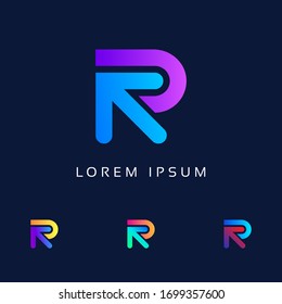 Initial Letter R Logo Design, R Letter Logo, Technology Company concept and Idea R logo, Data, Vector Icon Template elements Modern Corporate