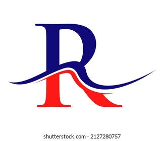 Diseño del logotipo de la letra R inicial. Plantilla de vectores de tipo logotipo R monograma y alfabeto creativo