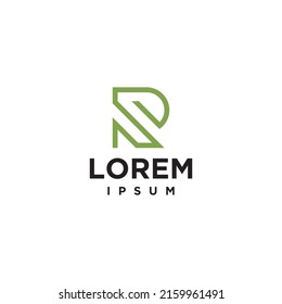 Diseño de logotipo de letra inicial R con gráfico de línea