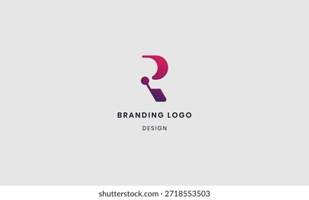 Diseño inicial del logotipo de la letra R. aislado en el fondo blanco