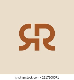 initial letter R logo. double R monogram. 2R reflected logo